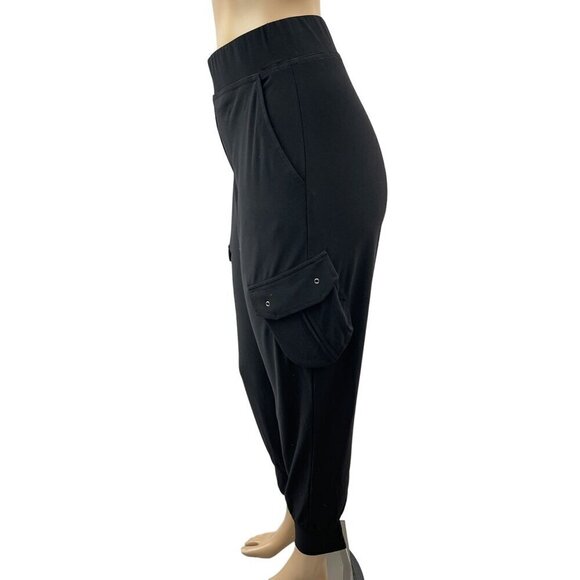 Joseph Ribkoff Black Cargo Pull-On Stretch Jogger Pants Women Size 8 - Picture 3 of 11